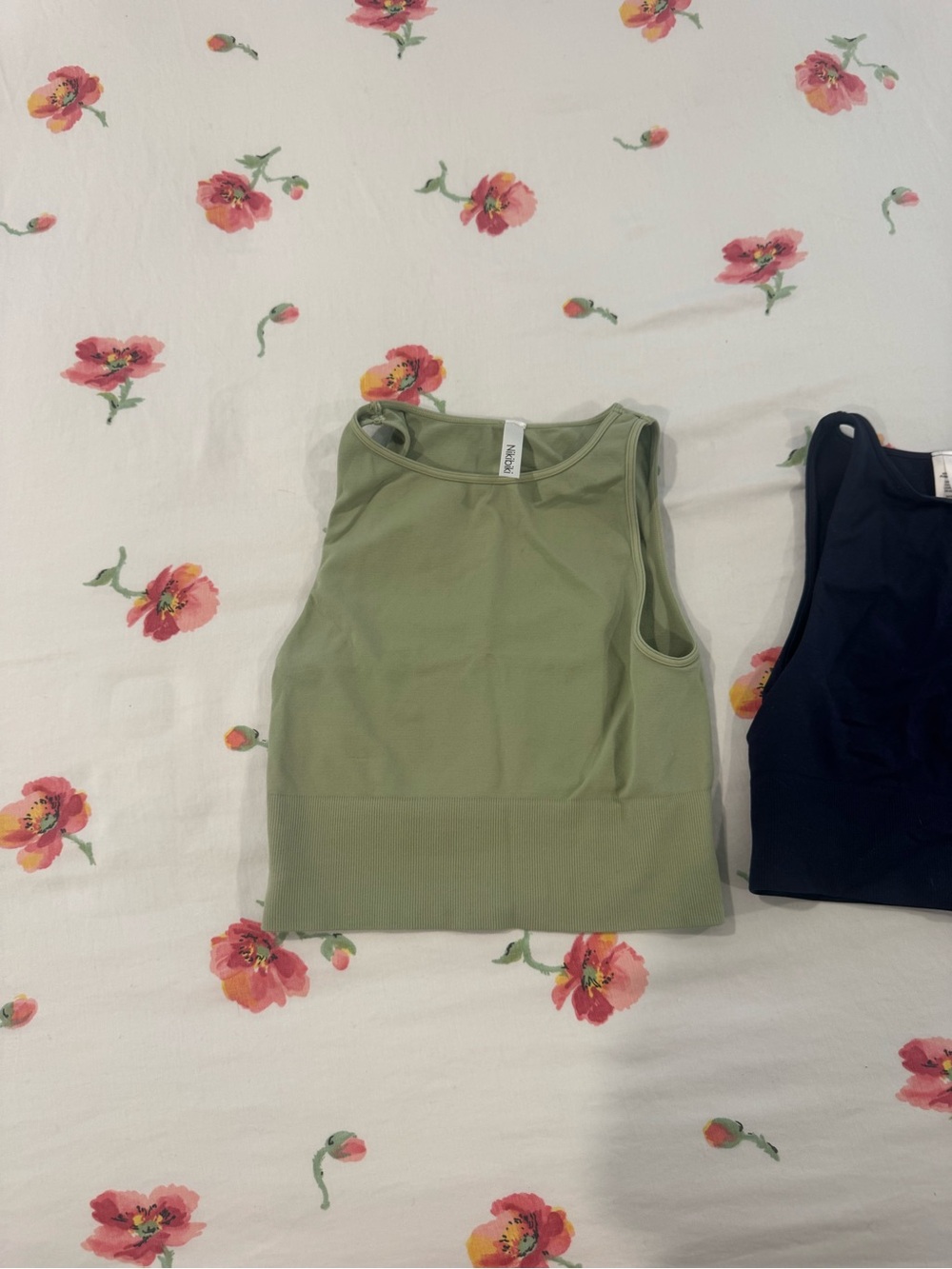 Nikibiki Olive Green Ribbed Crop Tank